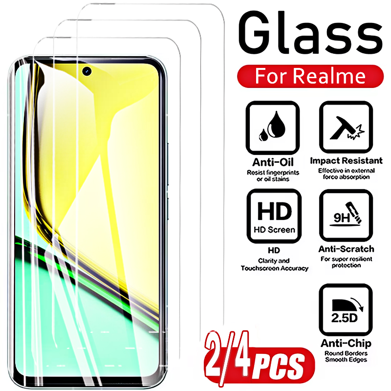 2/4PCS Front Tempered Glass fo - Realme C67 review and price